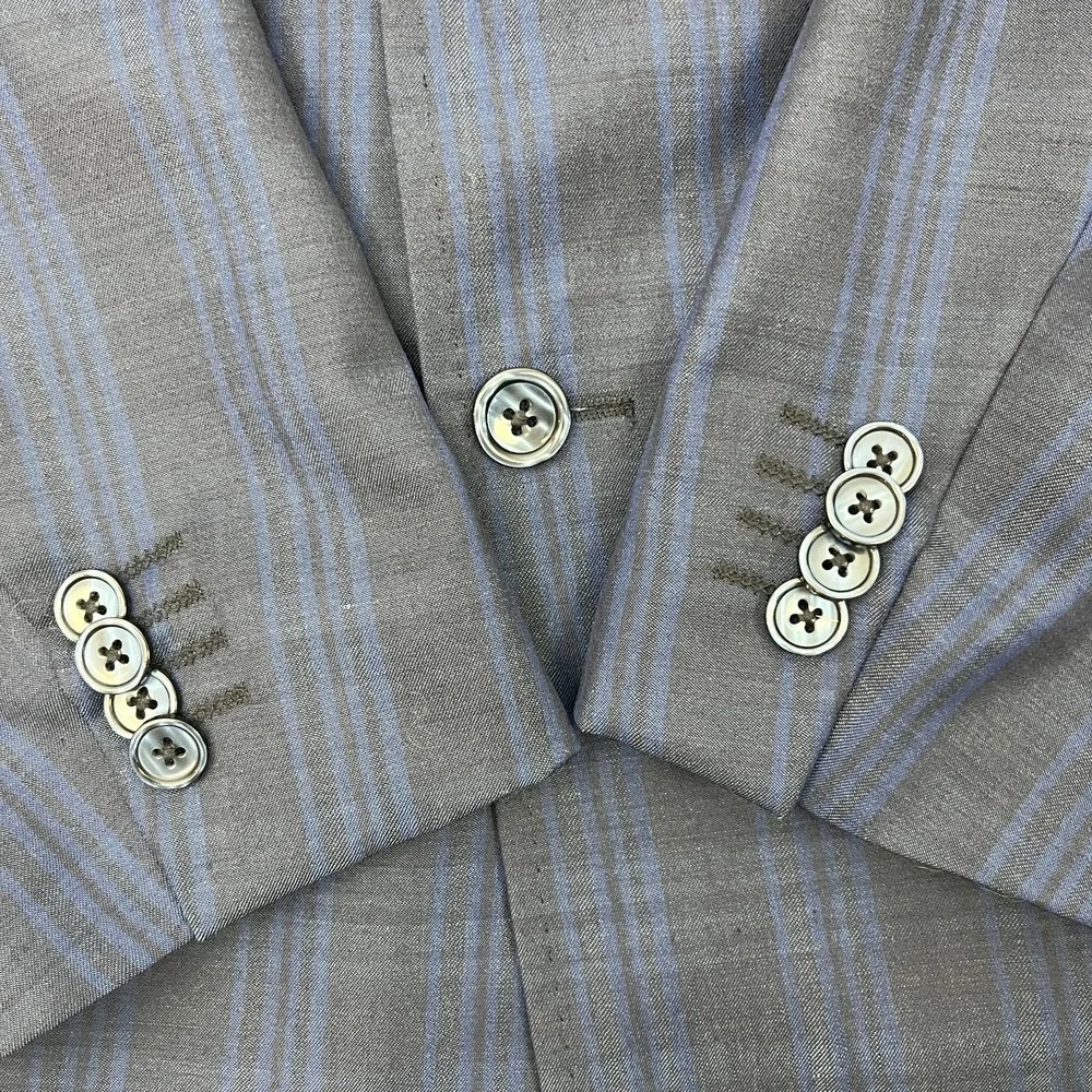 Tiglio Rosso Lanificio Di Biella NWD 50R Blue Double Breasted Suit Jacket